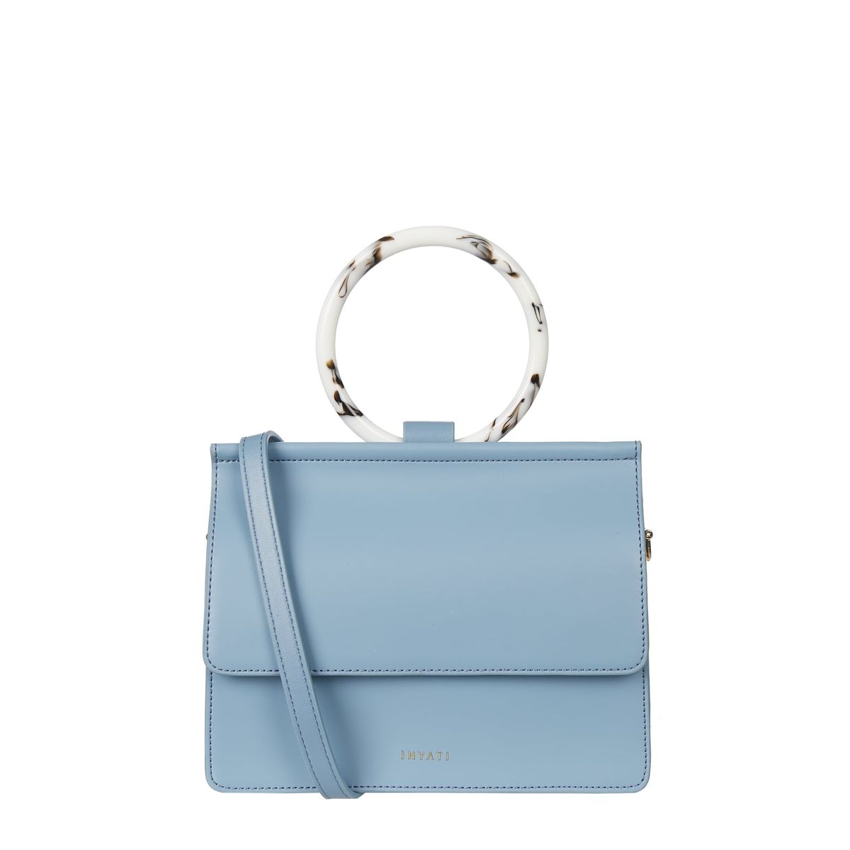 Ein Bild einer INYATI Handtasche mit Griff in Marmor-Optik Modell 'Coco'