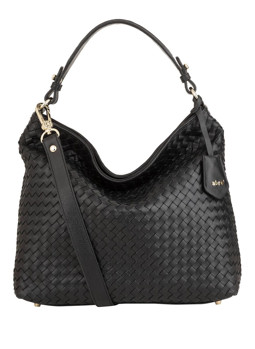 Ein Bild einer Abro Hobo-Bag in schwarz mit Flechtdesign